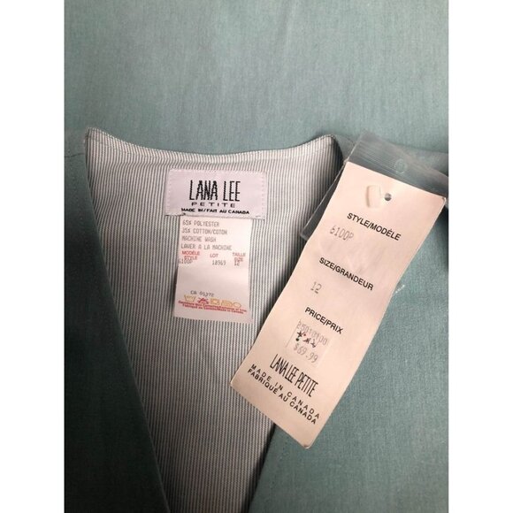 Lana Lee Jacket Womens Size 12 Petite Green Pockets Button Front Blazer NEW - Picture 5 of 6